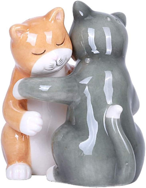 Pacific Giftware Hugging Cats Magnetic Ceramic Salt and Pepper Shakers Set
