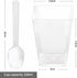 Uxaoxao 50 Pack 5oz Dessert Cups with Spoons, Plastic Yogurt Parfait Cups, Mini Square Dessert Cups with Spoons