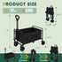 370lbs Collapsible Wagon with Wheels, Weight Capacity Foldable Beach Wagon with Flexible Handle Portable Utility Wagon