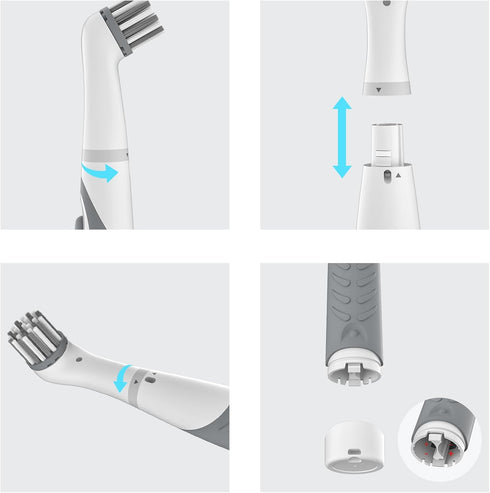 Electric Cleaning Brush with 4 in 1 Brush Heads, Cordless Motorized for Bathroom, Toilet, Kitchen Cleaning (Grey)