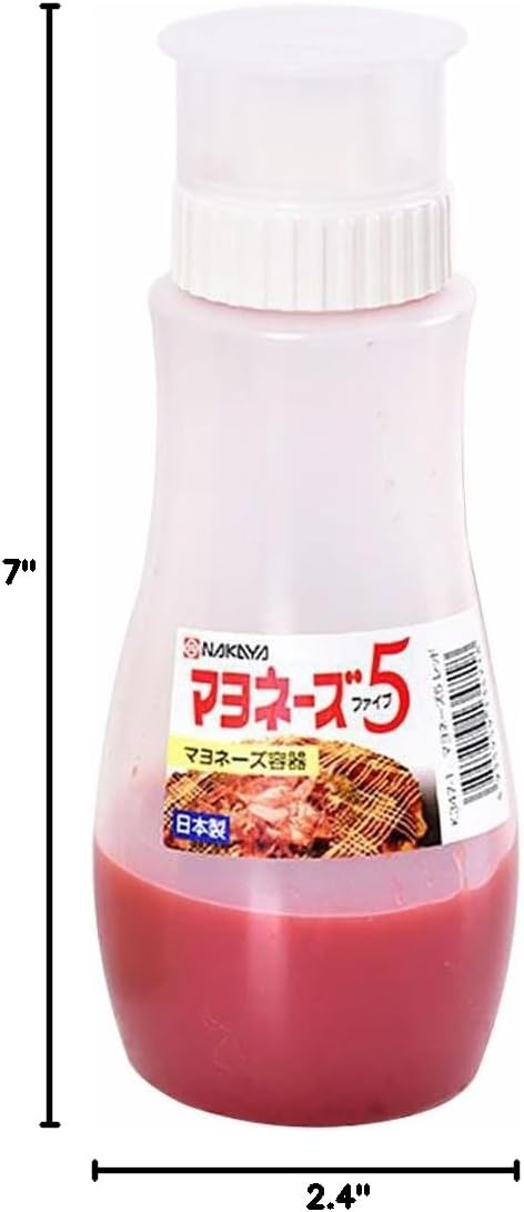 GARASANI 5 (12oz 350ml) Hole Sauce Squeeze Bottle Ketchup Mayonnaise Dispenser with Leak Proof Clear Cover Cap
