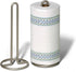 FitWell Paper Towel Holder for Kitchen Countertops, Steel Stand for Standard & Jumbo Rolls, Satin Nickel