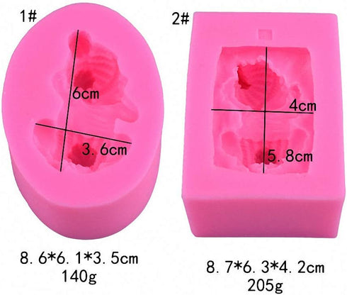 2Pcs 3D Sleeping Baby Silicone Chocolate Candy Fondant Mold, Handmade Soap Candle Mold for Baby Shower Party Decoration