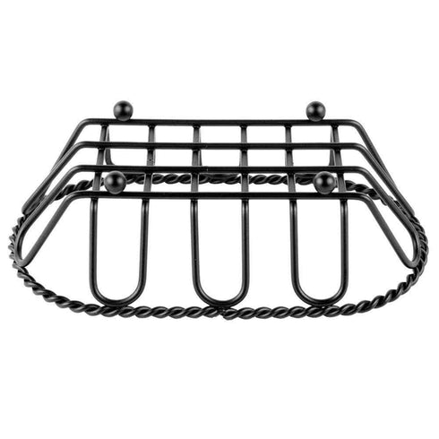 G.E.T. 4-33453 Black Oblong Braided Rim Metal Wire Basket, Iron Powder Coated, Oval Shape