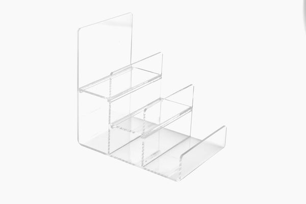 Acrylic Jewelry Display Riser Shelf Holder - 3-Tier Acrylic Wallet Display Stand Showcase Fixtures
