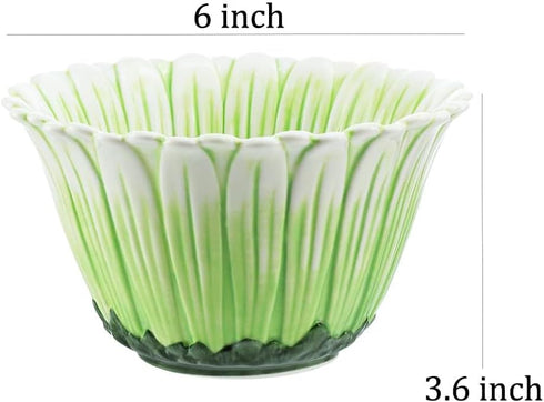 Green Daisy Ceramic Bowls Rice Bowls/Salad Bowls/Soup Bowls/Dessert Bowls/Cream Soup Bowls by WAIT FLY