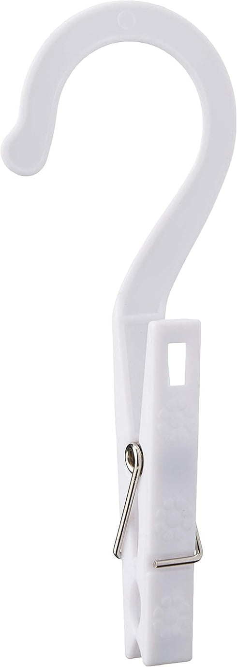 Fox Run Set of 10 Laundry Hooks, White Clothing Pin Hooks