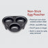 HIC Kitchen Non-Stick 3-Egg Poacher Insert, PFOA and BPA Free, Fits 8-Inch and Larger Pans