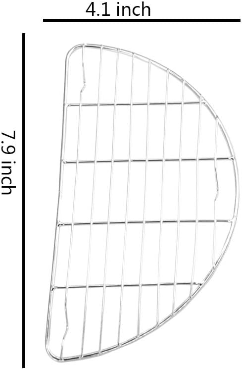 Small Half Round Cooling Rack 2 Pack, 7.9 x 4.1 inches, Stainless Steel