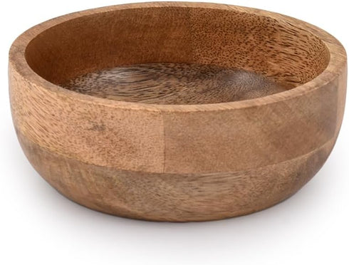 Mango Wood Round Bowl, Perfect for Nuts, Candy, Appetizer, Snacks, Looks Beautiful in Your Kitchen Setting (5" x 5")