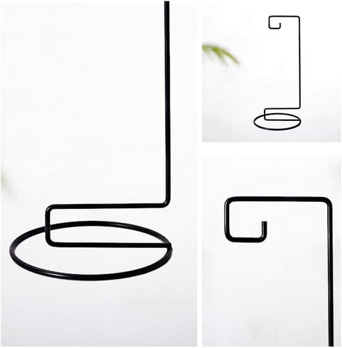 Black Iron Ornament Display Stand, Hanging Flower Pot Rack Holder for Glass Globe Air Plant Terrarium