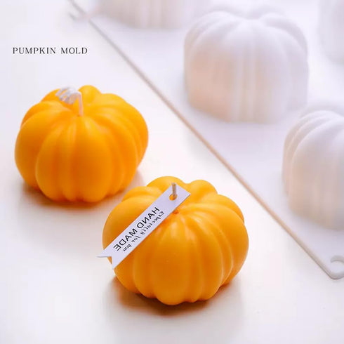 Pumpkin Silicone Mold, 6 Cavities Cupcake Baking Pan, Mousse Tray for Halloween Cake Decoration
