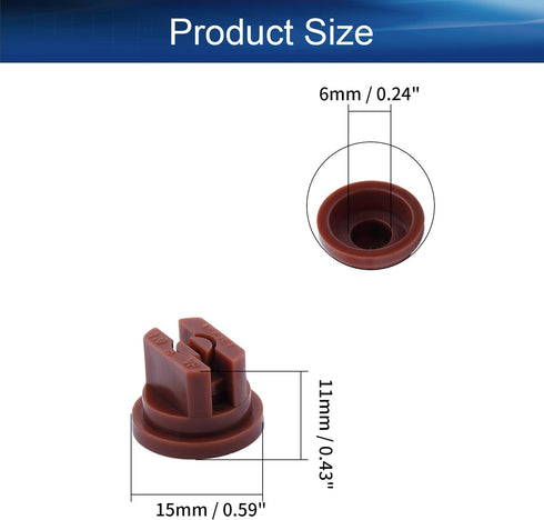 Yinpecly 20pcs Plastic Nozzle 110 Degree Flat Fan Spray Tip for Industrial Agricultural Landscaping Cleaner Applications Brown Tone