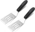 2 Pack Small Metal Spatula, Mini Stainless Steel Spatula for Flipping and Baking with Non-Slip Handle