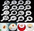 46 Coffee Stencils + 2 Steel Mesh Powder Shaker, Magnoloran Valentine's Day Stencils for Cookies, Baking Painting Mold