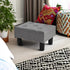 BRIAN & DANY Small Foot Stool, Linen Foot Stools with Legs, Stable Small Footstool for Living Room, Grey