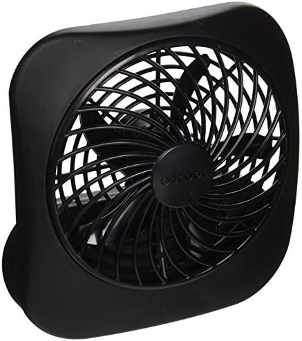 O2COOL Treva 5 Inch Battery Powered Fan, Portable Desk Fan with Compact Folding & Tilt Design, Black
