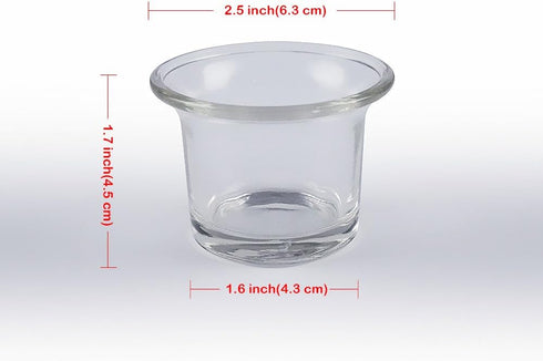 Clear Chunky Glass Lip Votive Candle Holders - Tealight Votive Cups for Wedding Proposal, Spa, Aromatherapy, Meditation