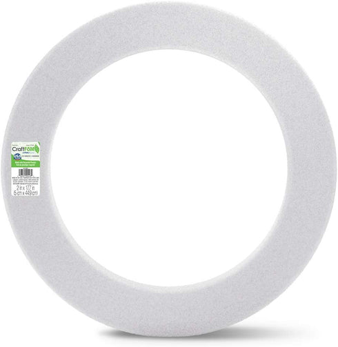FloraCraft CraftFoM Wreath, 2 Inch x 17.7 Inch, White