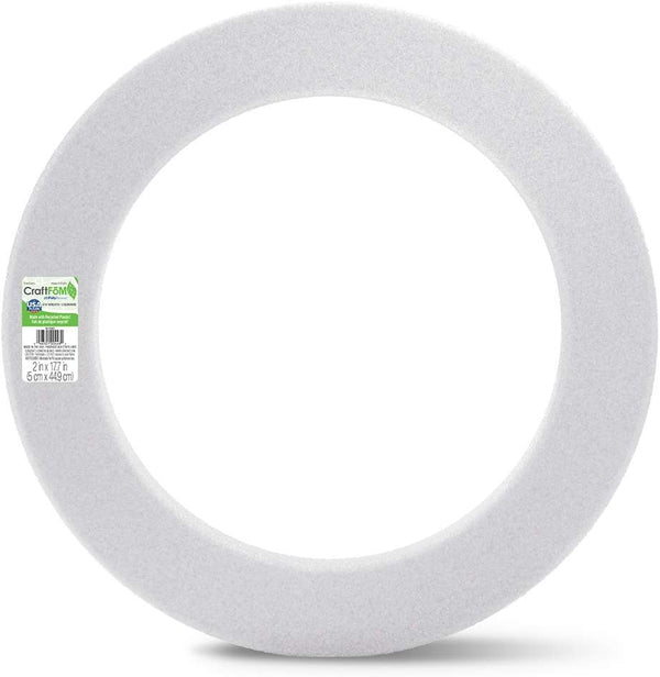 FloraCraft CraftFoM Wreath, 2 Inch x 17.7 Inch, White