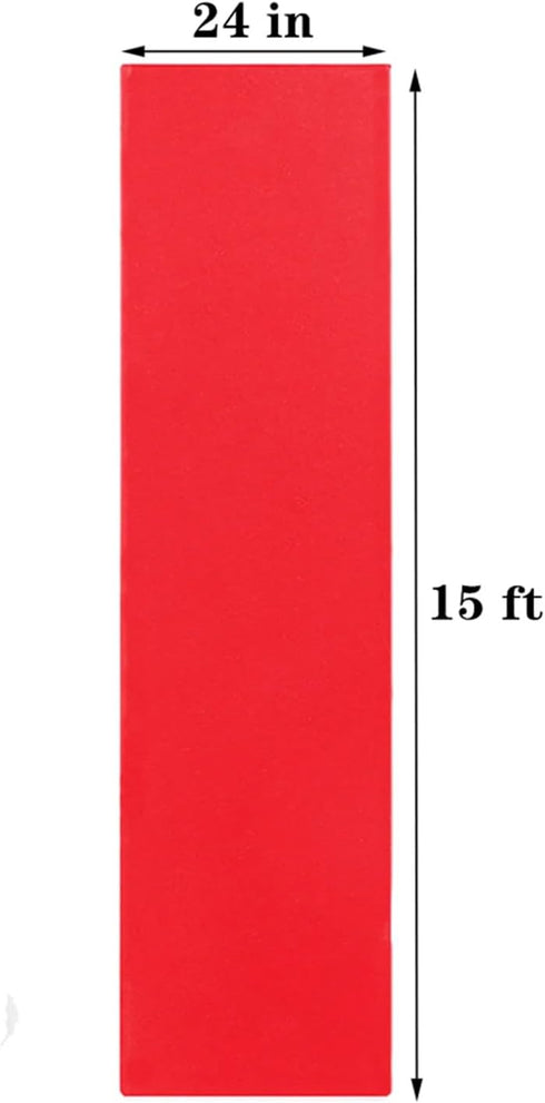 Red Carpet Runner for Party, 2 x 15 ft, Non-Woven Polyester Fabric Aisle Runner for Wedding Ceremony, Hollywood Theme