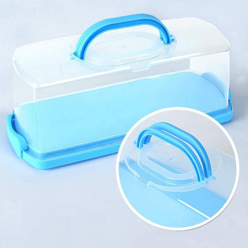2 Pack Plastic Loaf Cake Storage Container, Bread Keeper for Banana and Pumpkin Bread, Blue