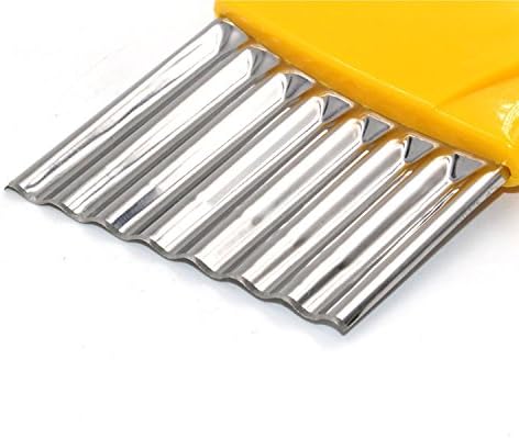 Crinkle-Cutter for Veggies-Salad, 2Pcs Stainless-Steel-Blade Wavy Chopper Knife