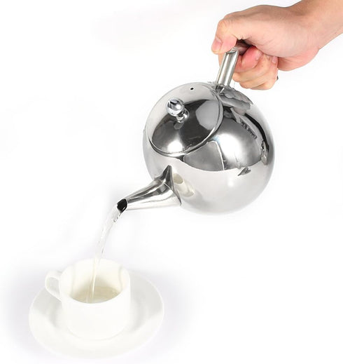 Stainless Steel Tea Kettle, 50 oz (1.5L) Teapot with Removable Infuser Filter for Coffee and Tea
