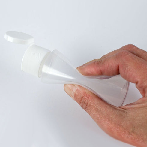 Chica and Jo 2oz Clear Plastic Empty Squeeze Bottles with Flip Cap, Set of 6, TSA Travel Size, Made in the USA