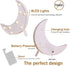 Pooqla Decorative LED Crescent Moon Marquee Sign, Nursery Night Lamp Gift, Ramadan Home Decorations (White)