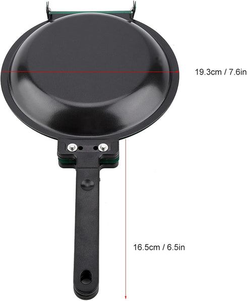 Jerliflyer Double Sided Frying Pan, Nonstick Flip Double Frying Pan Round Pancake Maker, Coated Bread and Egg Pan Home Kitchen Cookware Use (Green) by Jerliflyer