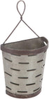 Galvanized Metal Slotted Vented Tin Olive Bucket Wall Pocket with Hanger for Plants - Hobby Lobby
