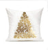 All Smiles Christmas Throw Pillow Covers - Set of 4 White Gold Velvet Cases for Winter Holiday Home D cor