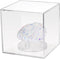 3 Pegs Round Display Easel Stands with Transparent Acrylic Box, Medium Size for Collectible Stone, Rock, Mineral