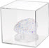 3 Pegs Round Display Easel Stands with Transparent Acrylic Box, Medium Size for Collectible Stone, Rock, Mineral