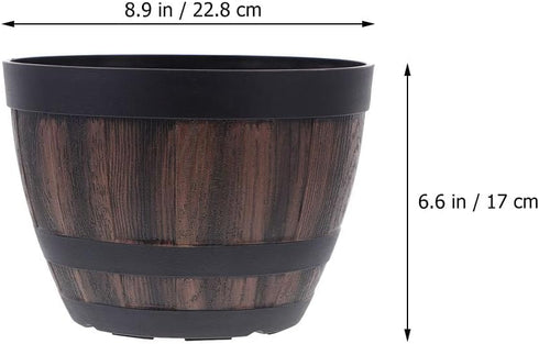 Yardwe Flowerpot Whisky Barrel Planter, Aesthetic Room Decor Planter Barrels, Garden Flower Planter Succulent Pot