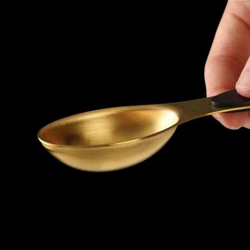 Magnetic Measuring Spoons Set, Stainless Steel, Dual Sided, Stackable, Set of 8 (Gold)