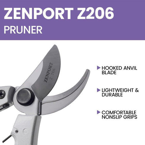 Zenport Z206 Small Japanese Style Pruner, Wishbone Spring, .5-Inch Cut, 7-Inches Long