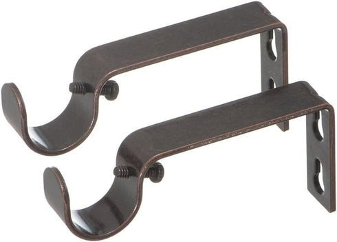 Ivilon Fixed Brackets for Curtain Rods - Set of 2 for 7/8 or 1 Inch Rods, Oil Rubbed Bronze