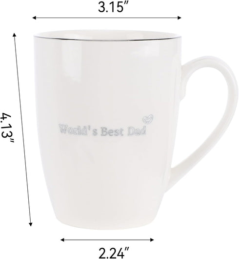Work,12 oz HOME SMILE Best Dad Ever Mug with Handle-Father's Day Gifts Birthday Present Ideas for New Papa,Engraved Tea