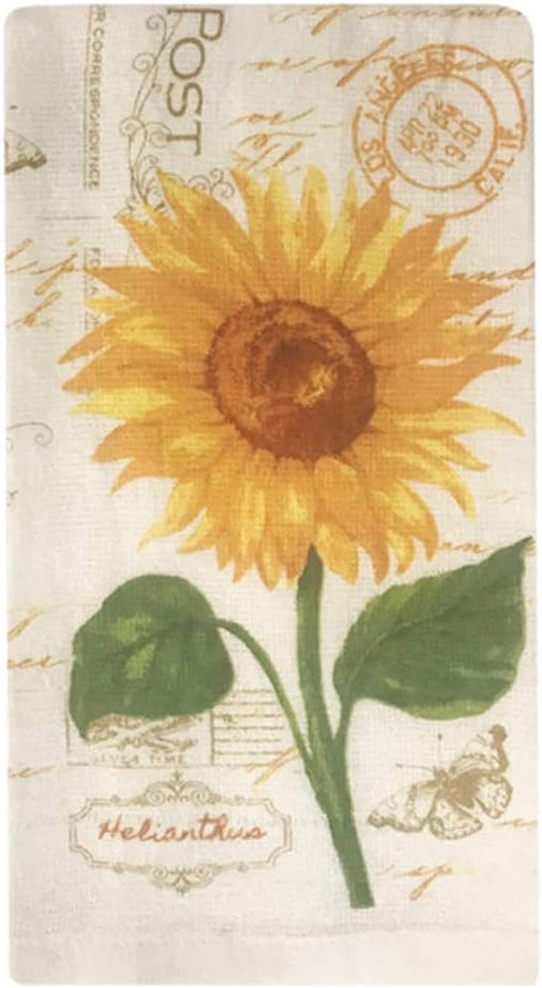 American Linen Sunflower Decor Set, Oven Mitts and Pot Holders - Kitchen Towels and Dish Cloths Sets