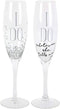 Enesco Our Name is Mud I Do Glittered Wine Glasses - Wedding Champagne Flute, 2 Piece Set, Clear