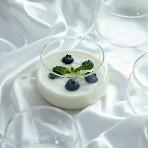 Sizikato 4pcs Clear Glass Dessert Cup, 6 Oz Custard Bowl, Pudding Cup, Oven Safe by Sizikato