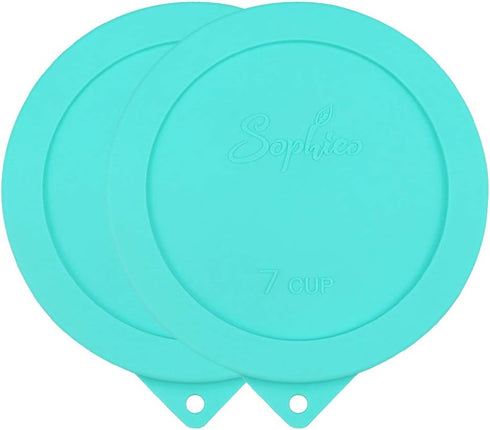 Sophico Round Silicone Storage Cover Lids - Replacement for Anchor Hocking and Pyrex 7402-PC 6/7 Cup Glass Bowls