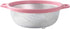Large Stainless Steel Colander with Handle and Legs, Pink Strainer for Pasta, Veggies, Fruits, 5-quart Kitchen Mesh
