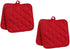 Pack of Four Red Cotton Pot Holders (2 Sets of 2) for Home Store