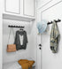 Wall Mounted Coat Racks with 8 Hooks, Modern Black Hanging Holder for Clothes, Entryway, Bathroom (29.7"x1.3")