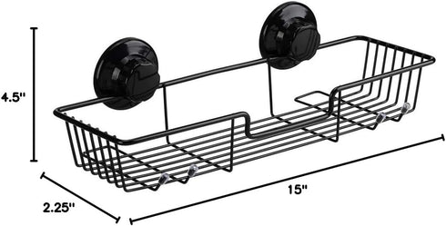 SANNO Suction Cups Shower Caddy, Rustproof Wire Basket Organizer for Kitchen Bathroom Accessories, Stainless Steel,
