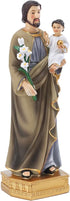 Galiyen St. Joseph and Child Jesus Statues, Hand-Crafted 8 Inch Resin Figurines, Catholic Religious Decoration