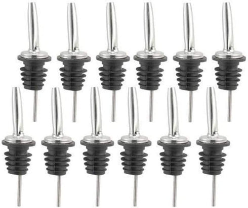 Perfect Pour 12 Olive Oil Liquor Wine Free Flow Bottle Pourer Dispenser Spouts Stainless
